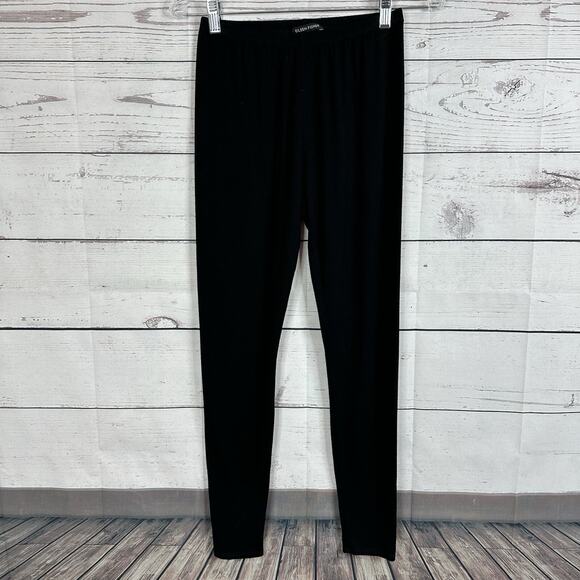 Eileen Fisher Pants Womens XS Black Pull On Elastic Waist Stretch Ankle Legging - Picture 1 of 12